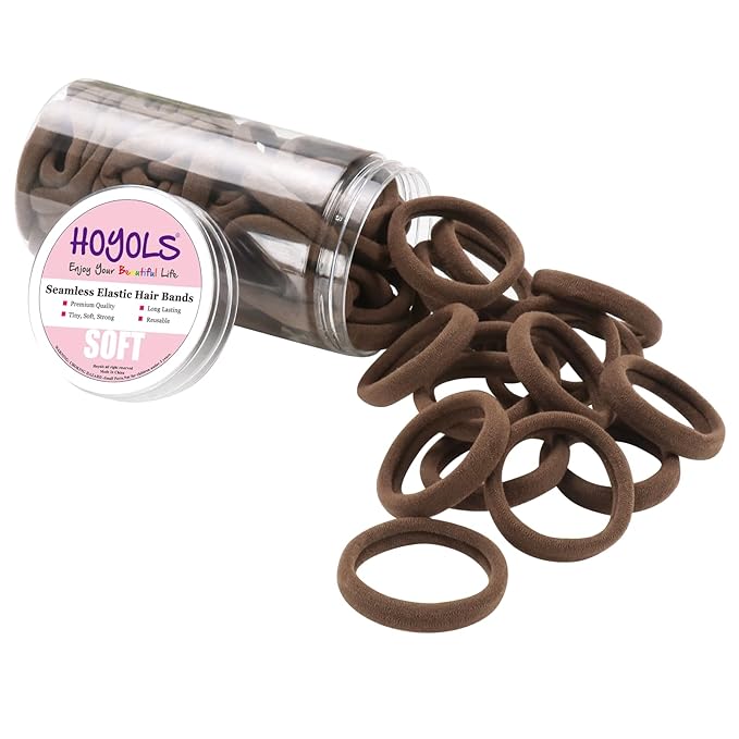 HOYOLS Soft Hair Ties, Seamless Ponytail Holders 100 pcs