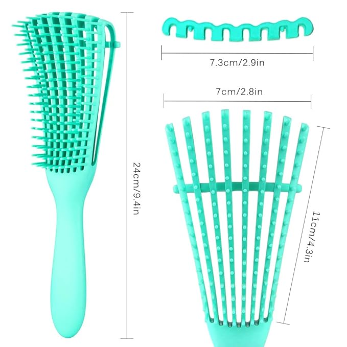 Detangling Brush for Afro America/African Hair Textured 3a to 4c Kinky Wavy/Curly/Coily/Wet/Dry/Oil/Thick/Long, Knots Detangler Scalp Massage Comb Hair Detangler for Women (2 pcs, Beige-Beige)