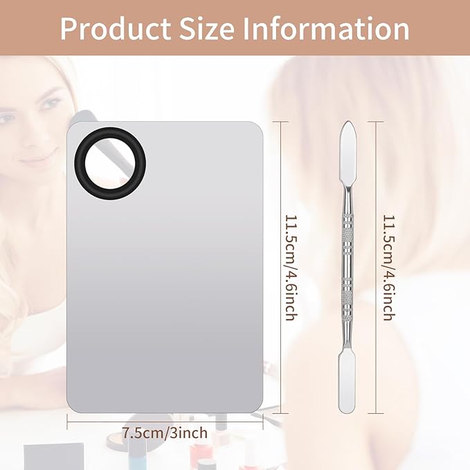 Stainless Steel Cosmetic Makeup Palette with Spatula for Makeup(1Pcs)
