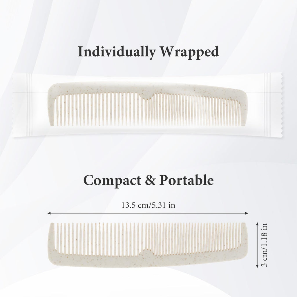 Hair Combs Bulk, 100 Pack Disposable Combs Individually Wrapped, Double Tooth for Beard and Hair, Suitable for Travel, Hotel, Event Gifting and Care Bag