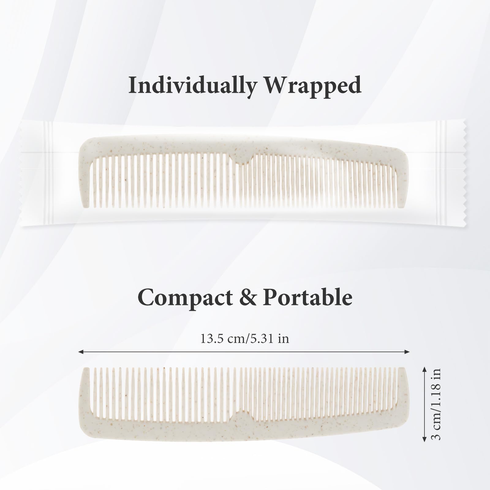 Hair Combs Bulk, 100 Pack Disposable Combs Individually Wrapped, Double Tooth for Beard and Hair, Suitable for Travel, Hotel, Event Gifting and Care Bag