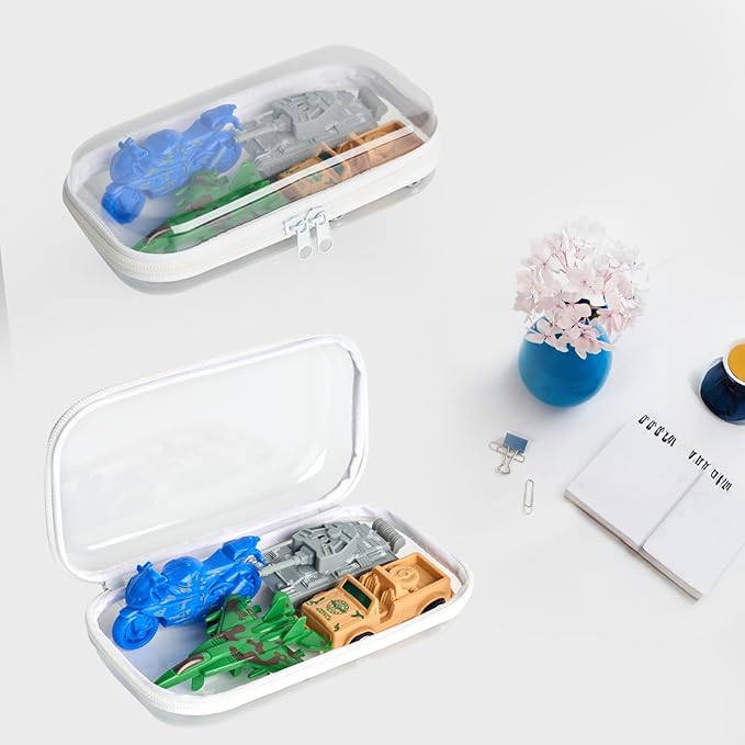 YQBRAO Clear Hard Shell Organizer Set, 2-Pack, White