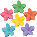 Sisiaipu Flower Hair Clips for Women 6 Pcs Hawaiian Large Claw Clips Plumeria Medium Hair Claw Clips for Thick Thin Hair Hibiscus Tropical Beach Hair Accessories for Women Girls and Girls-Dopamine