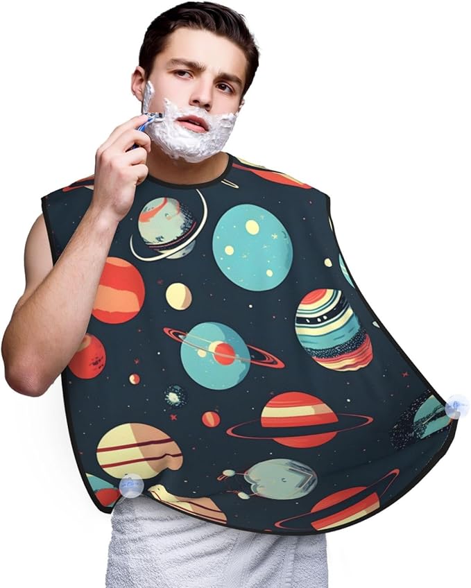 Tahiti Beach Print Beard Bib Shaving Apron, Beard Hair Trimming Cape Gift For Dad