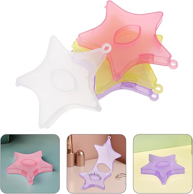 12pcs Star Shape Eyelash Storage Case Set Colorful False Eyelashes Organizer for Travel and Makeup Storage