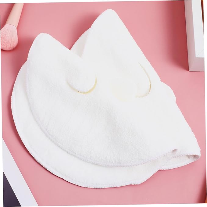 2Pcs Coral Fleece Hot Compress Towel Mask Reusable Facial Care Towels for Skin Cooling and Soothing White Color for and Beauty Treatments