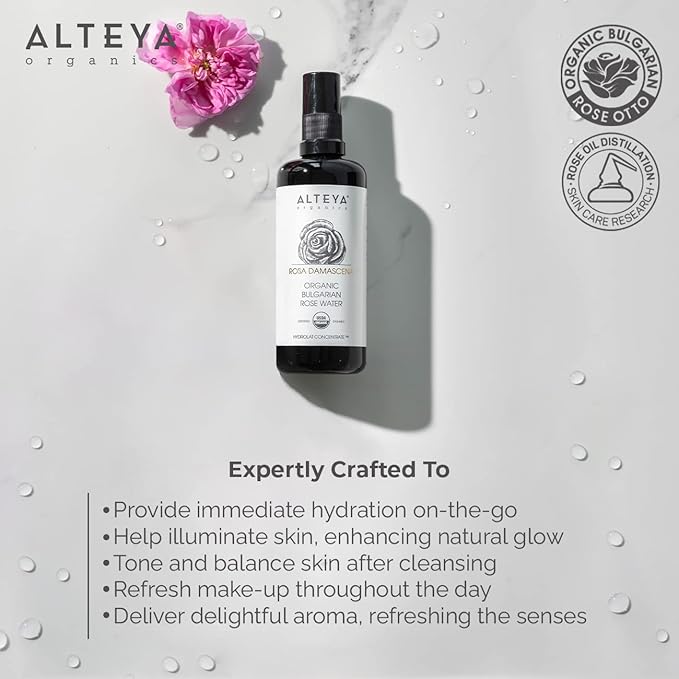 Alteya Organics Organic Rose Water Spray, 3.4 FZ