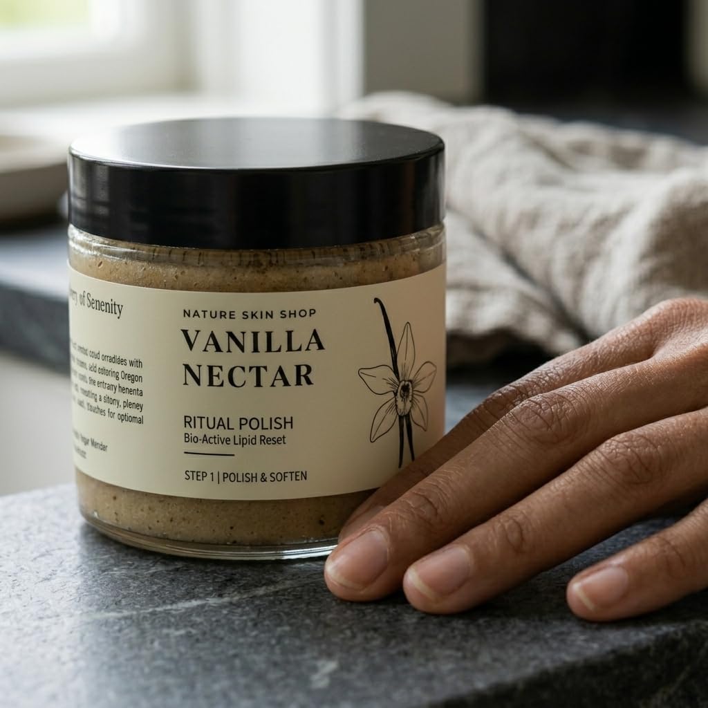 Nature Skin Shop Vanilla Nectar Ritual Polish – Exfoliating & Hydrating Body Scrub, 8oz