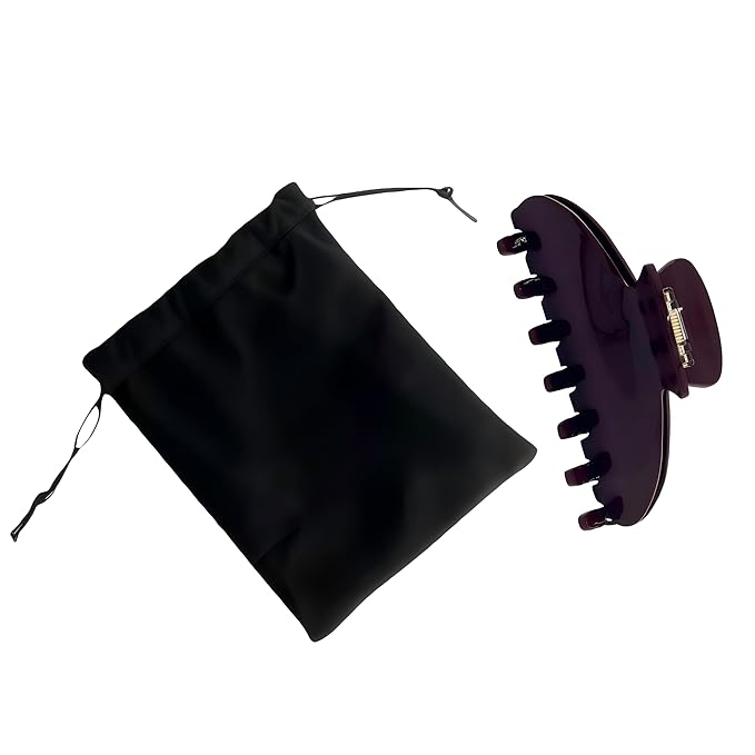 OideGuiing Durable Acetate Hair Clips - 4-Inch Wine Red Claw Clips for Fine and Thick Hair (Wine Red)
