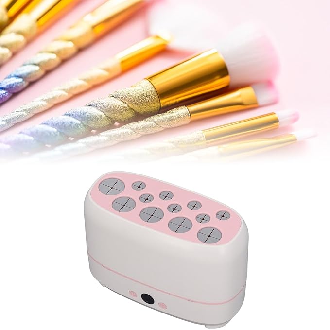 BONKZEBU Electric Makeup Brush Dryer Machine 12 Holes Automatic Brush Cleaner and Drying Tool for Professional Salon and Home Use Quickly Drying Cosmetic Brush Cleaner Dryer