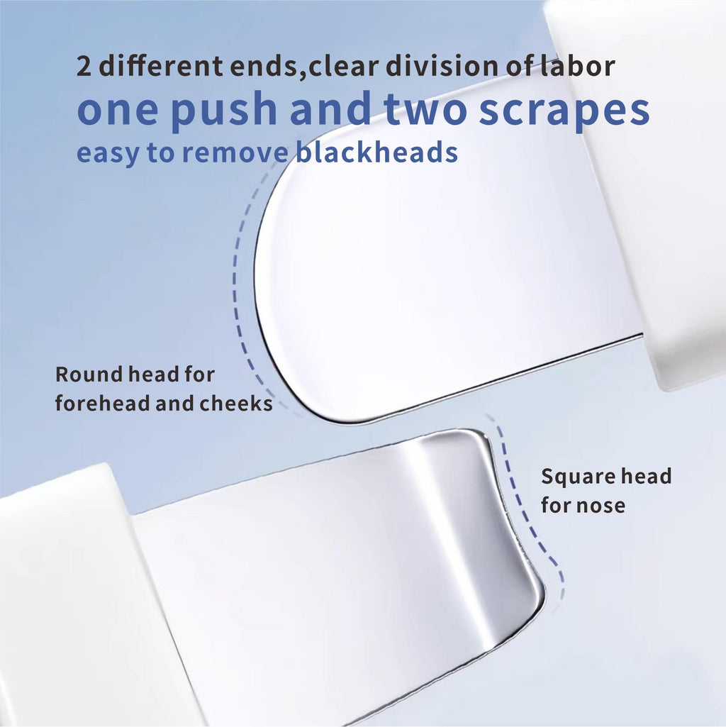 REVEX Nose Blackhead Remover Tool Set,Blackhead Scraper Tool,2Pcs Pore Cleaning Brush, Face Scrubber Skin Spatula, Pore Scrubber for Deep Cleansing,Face Exfoliator Scrubber for Women Men. (White)