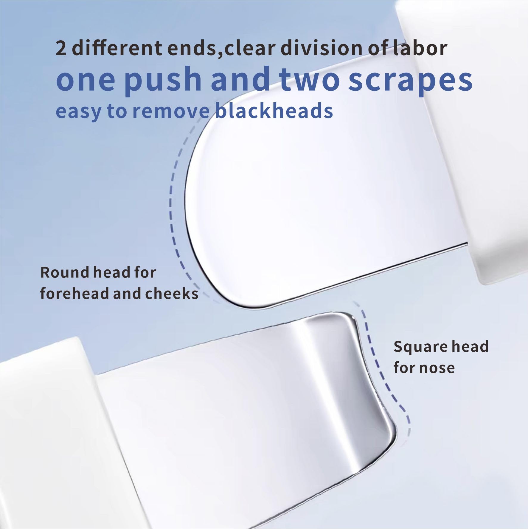 REVEX Nose Blackhead Remover Tool Set,Blackhead Scraper Tool,2Pcs Pore Cleaning Brush, Face Scrubber Skin Spatula, Pore Scrubber for Deep Cleansing,Face Exfoliator Scrubber for Women Men. (White)