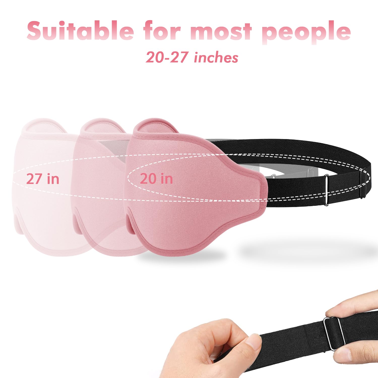 Sleep Eye Mask for Men Women, Lash Extensions 3D Sleeping Mask, Travel Blackout Night Blindfold Eye Shade Cover with Adjustable Strap (Pink)