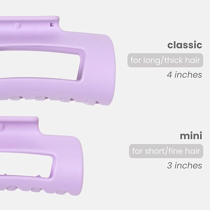 Mello Medium Hair Clip - Flexible Comfort Hair Claw for Women, Strong Hold for Thick & Thin Hair Styling, Durable Material, Matte Non-Slip Finish, Made in Korea, Patent Pending (Purple, Medium)