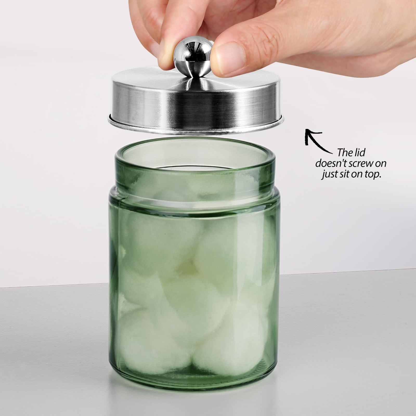 3 Pack Apothecary Jar Canisters Bathroom Vanity Organizer