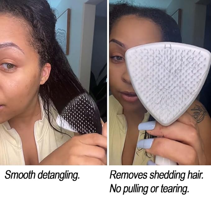Cricket Ultra Smooth Coconut Detangling Brush for Wet, Dry Hair Anti-Frizz Detangler Shower Hairbrush with Coconut Oil and Keratin Protein Infused Plastic for All Hair Types