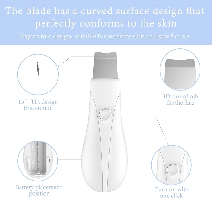 Skin Scrubber Face Spatula Skin Spatula Pore Cleaner Blackhead Remover Tools for Facial Deep Cleansing Skin Care Tool for Men and Women (White)