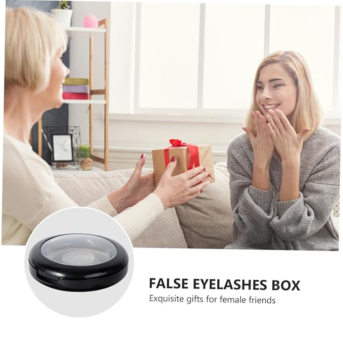 FOMIYES Round False Eyelash Case Plastic Eyelash Packaging Box Organizer and Storage for Home Use Random Color