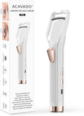 Heated Eyelash Curler Premium PRO - Fast Heat up in 8s - 24 Hours Long Lasting - Rechargeable Electric Eyelash Curler with Type-C, Innovative L Silicone, 2 Heat Modes, Anti-Burn Eyelid, White-FC