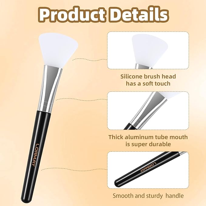 LORMAY 4 Pcs Silicone Face Mask Brush for Facial Mud Clay Jelly Mask