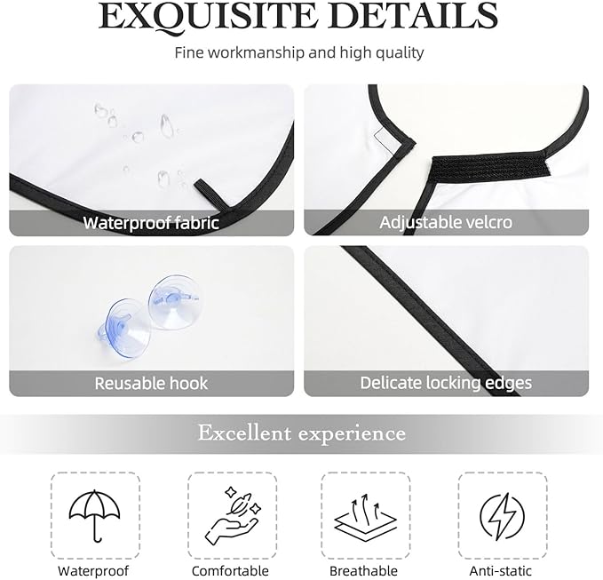 NOUZU Flag Of Azerbaijan Print Beard Bib Apron For Men, Beard Hair Catcher For Men Shaving Trimming,Beard Cape Cloth