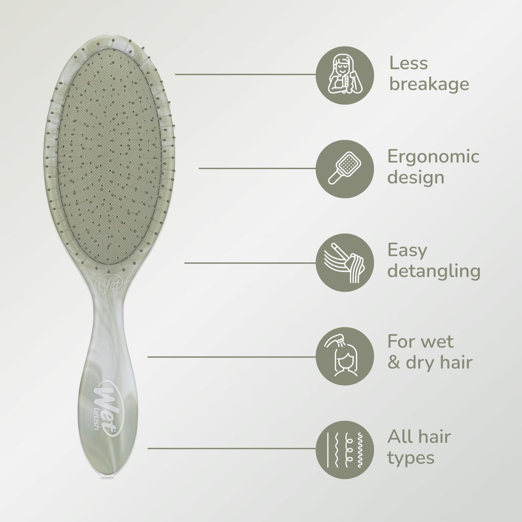 Wet Brush Original Detangler Hair Brush, Green (Watercolor Waves), Ultra-Soft IntelliFlex Bristles, Detangling Bristles Glide Through Tangles (Wet Dry & Damaged Hair), Women & Men