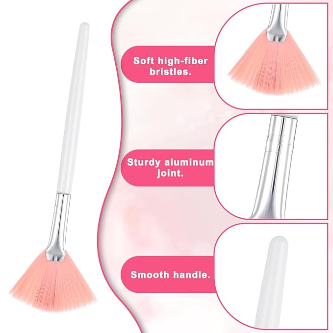 2 Pcs Face Mask Applicator Fan Brushes for Esthetician Facial Soft Skincare Makeup Brushes Cosmetic Tools for Mud Cream Peel