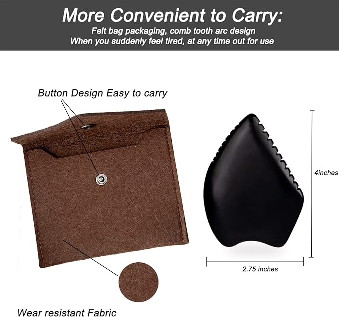 Yuanchupin Gua Sha Facial Massage Tools, BianStone Traditional Face & Body Massage Tool, Lymphatic Drainage Face Sculpting Tool, The Newly Upgraded Unique Tooth Edge