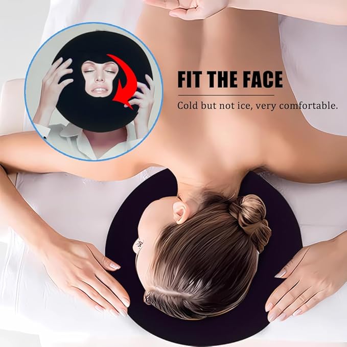 OULIGET Silicone Face Massage Pillow,SPA Beauty Face Relax Headrest,Salon Skin Care Soft Overlay Travel Head Support,Black
