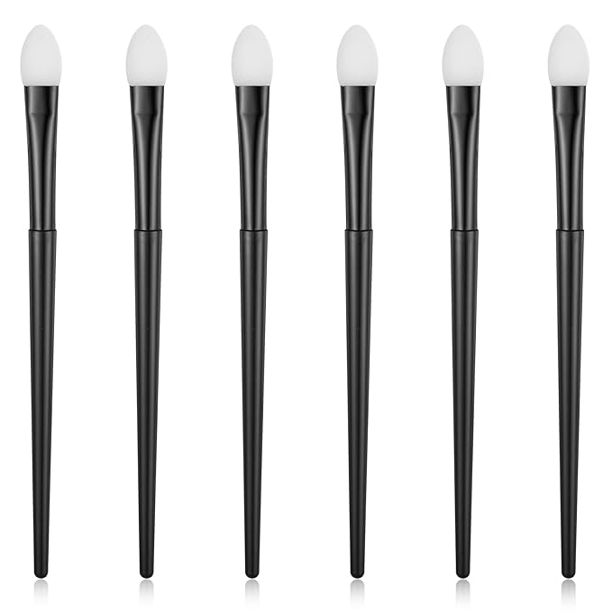 Molain 6 Pcs Silicone Eyeshadow Brush, Makeup Applicator Lip Mask Makeup Brushes Silica gel Makeup Eyebrow Lipstick Brushes Lip Mask Makeup Brushes for Liquid Eye Shadow Applying Cream