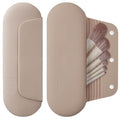 AGIKET Silicone Makeup Brush Holder Travel Cosmetic Bag：Soft Portable Cosmetic Face Brushes Holder with Upgrade Anti-Fall Out Magnetic Closure, Large Travel Makeup Brush Case - Walnut