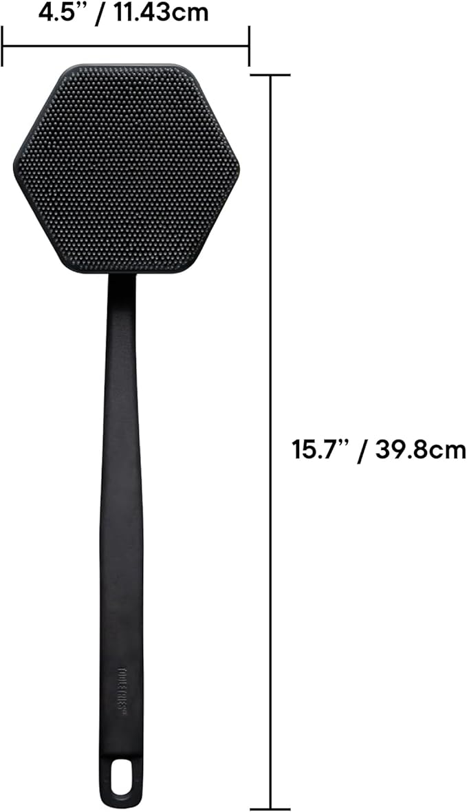 TOOLETRIES Silicone Back Scrubber for Shower, Bath Brush - Charcoal