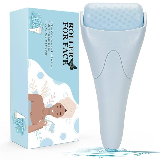 Ice Roller for Face,Eyes,Women Gifts Idea,Therapeutic Cooling to Tighten Brighten Complexion and Reduce Wrinkles,Massager Under Eye Puffiness,Migraine and Pain Relidf (Haze Blue)