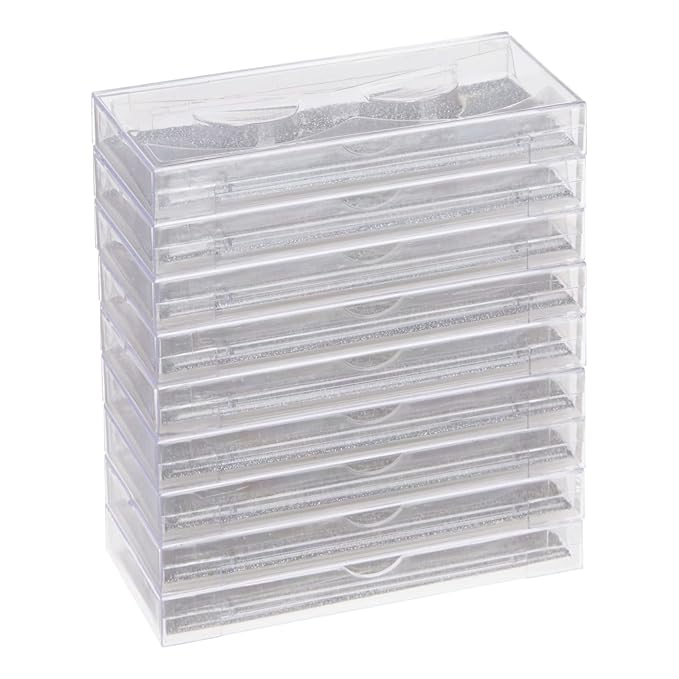 Stockroom Plus Empty Clear Eyelash Storage Case - Protect & Organize False Eyelashes - Store Magnetic Lashes & Lash Clusters - Travel Makeup Case Organizer - 30 Pack, Silver, 4.4 x 2 in
