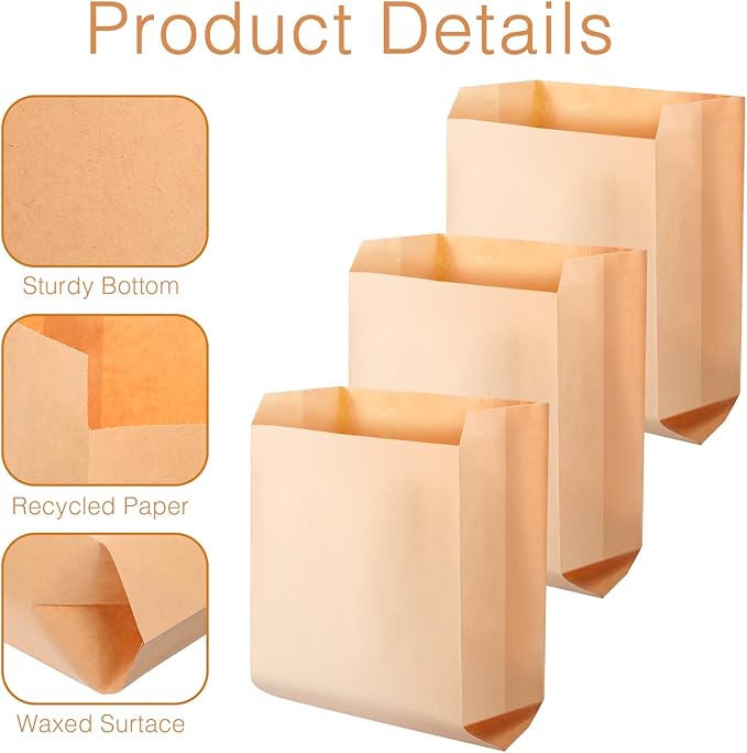 300 Pcs Waxed Kraft Feminine Hygiene Liner Bag, Business Restroom Bathroom Personal Dispensers 7.5 x 10" Waste Receptacle Paper Liners, Sanitary Napkin Disposal Bags, Kraft Bag