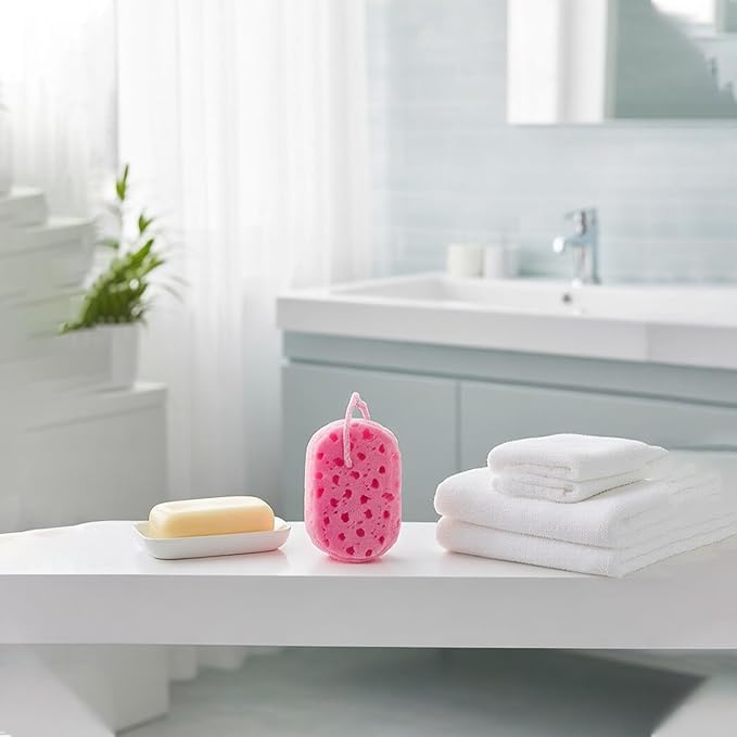 3-piece Set of Colored Honeycomb Bath sponges (red, Blue, Purple)