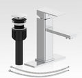 Bathroom Faucet, Bathroom Sink Faucets with Pop-up Drain and Deck Plate, Single Hole Vanity Sink Faucet for Modern Farmhouse RV Vessel Sink (1~3 Holes), Chrome