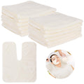 12PCS White U-Shaped Coral Fleece Towels, Salon SPA Facial Cleansing Cloth