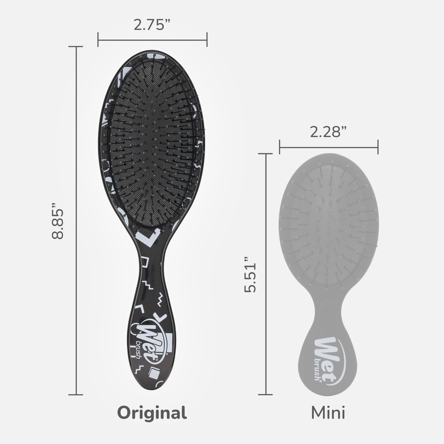 Wet Brush Original Detangler Hair Brush, Hipster Sketch, Ultra-Soft IntelliFlex Bristles, Detangling Bristles Glide Through Tangles (Wet & Dry Hair), Women & Men