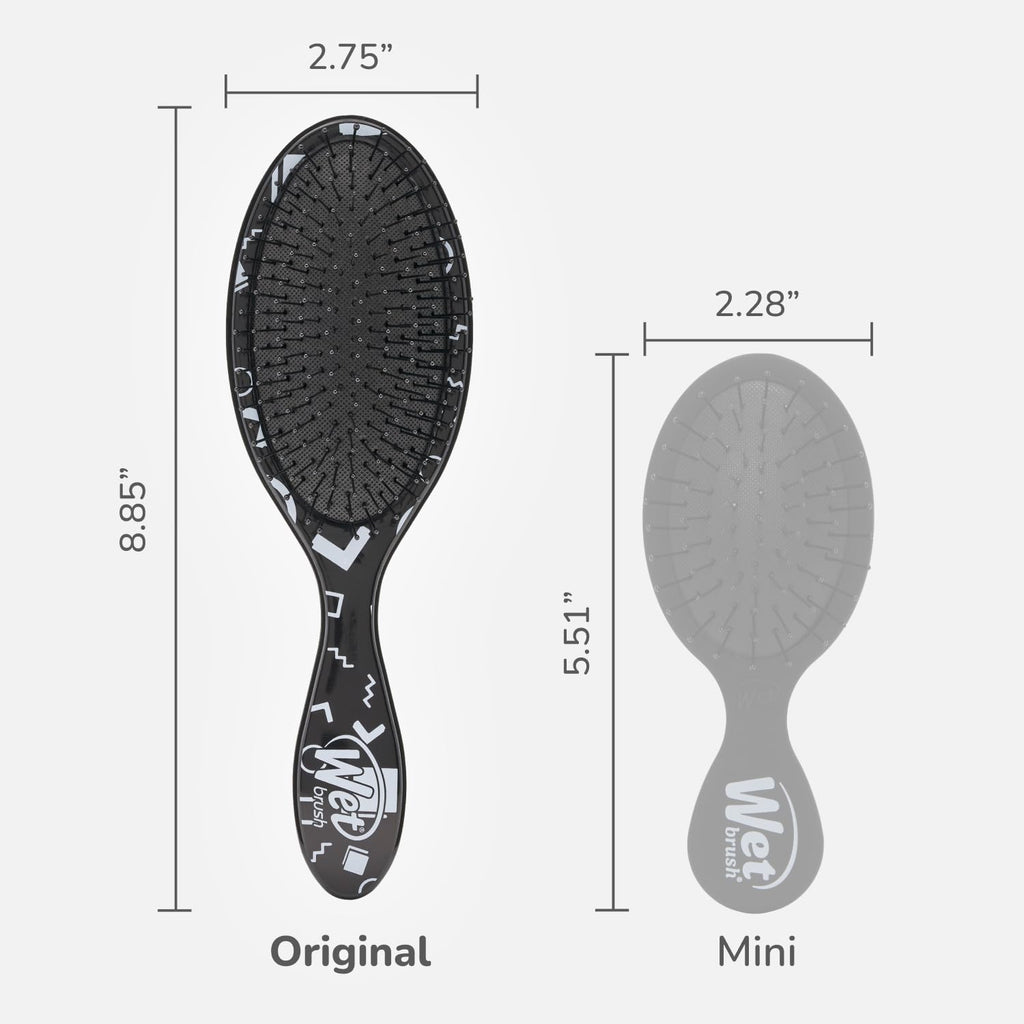 Wet Brush Original Detangler Hair Brush, Hipster Sketch, Ultra-Soft IntelliFlex Bristles, Detangling Bristles Glide Through Tangles (Wet & Dry Hair), Women & Men