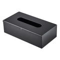 JunSun Rectangular Tissue Box Cover Tissue Box Holder Napkin Holder Tissue Storage Box Facial Tissue Holder Decorative Holder For Bathroom Bedroom Nightstand Office Dresser-Stainless Steel Matte Black