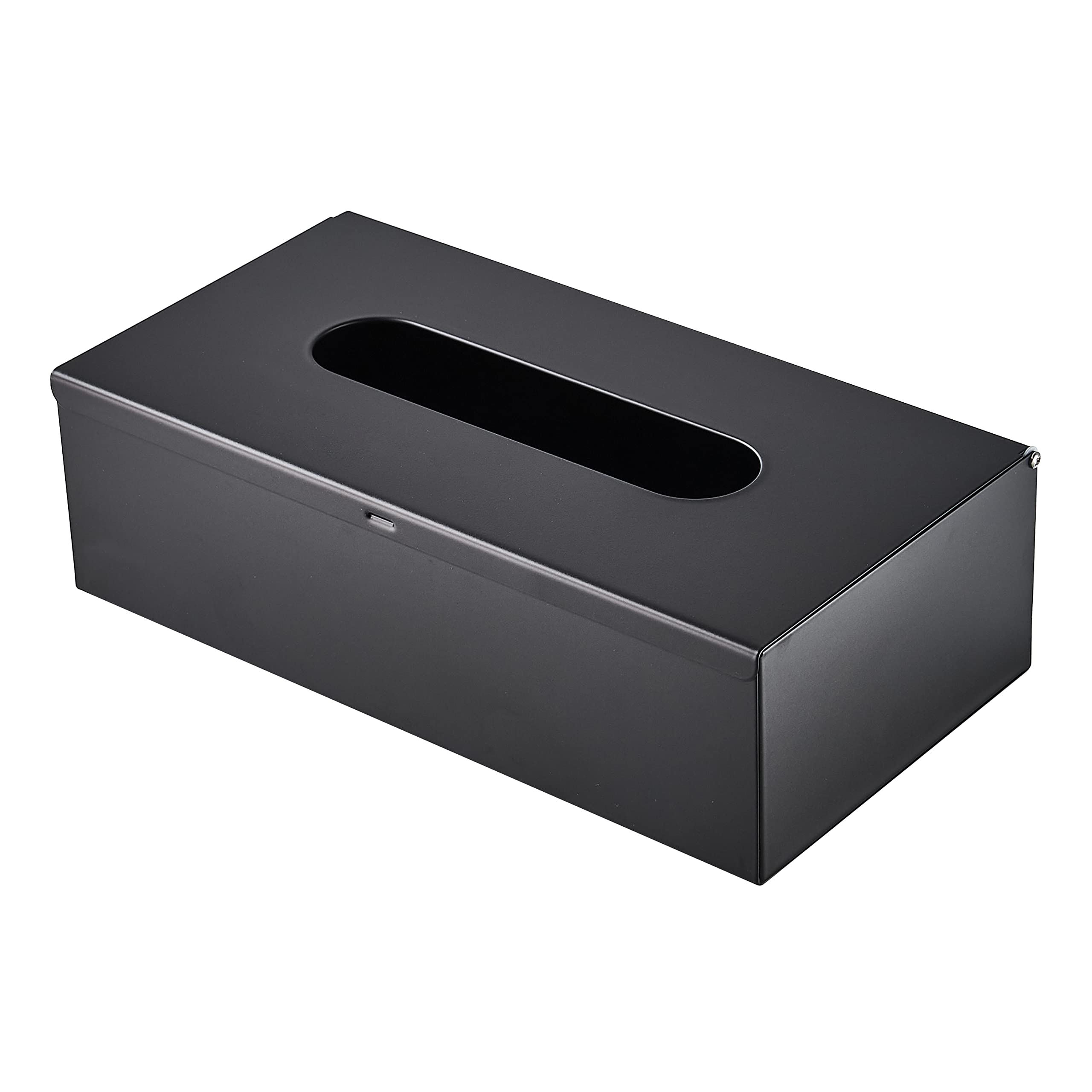 JunSun Rectangular Tissue Box Cover Tissue Box Holder Napkin Holder Tissue Storage Box Facial Tissue Holder Decorative Holder For Bathroom Bedroom Nightstand Office Dresser-Stainless Steel Matte Black