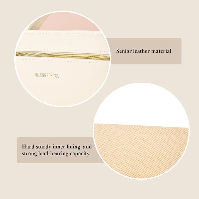 Sluxa Luxury Hard white makeup box, Portable leather hard cosmetic case with mirror, Sturdy train case make up box for women adults. (Monolayer - white