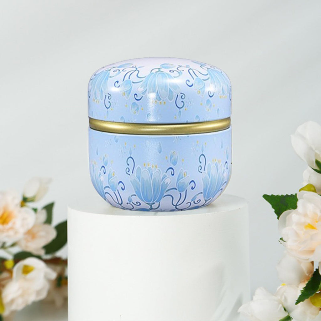 Qopoto Body Powder Puff and Container for Dusting Powder (Light Blue)