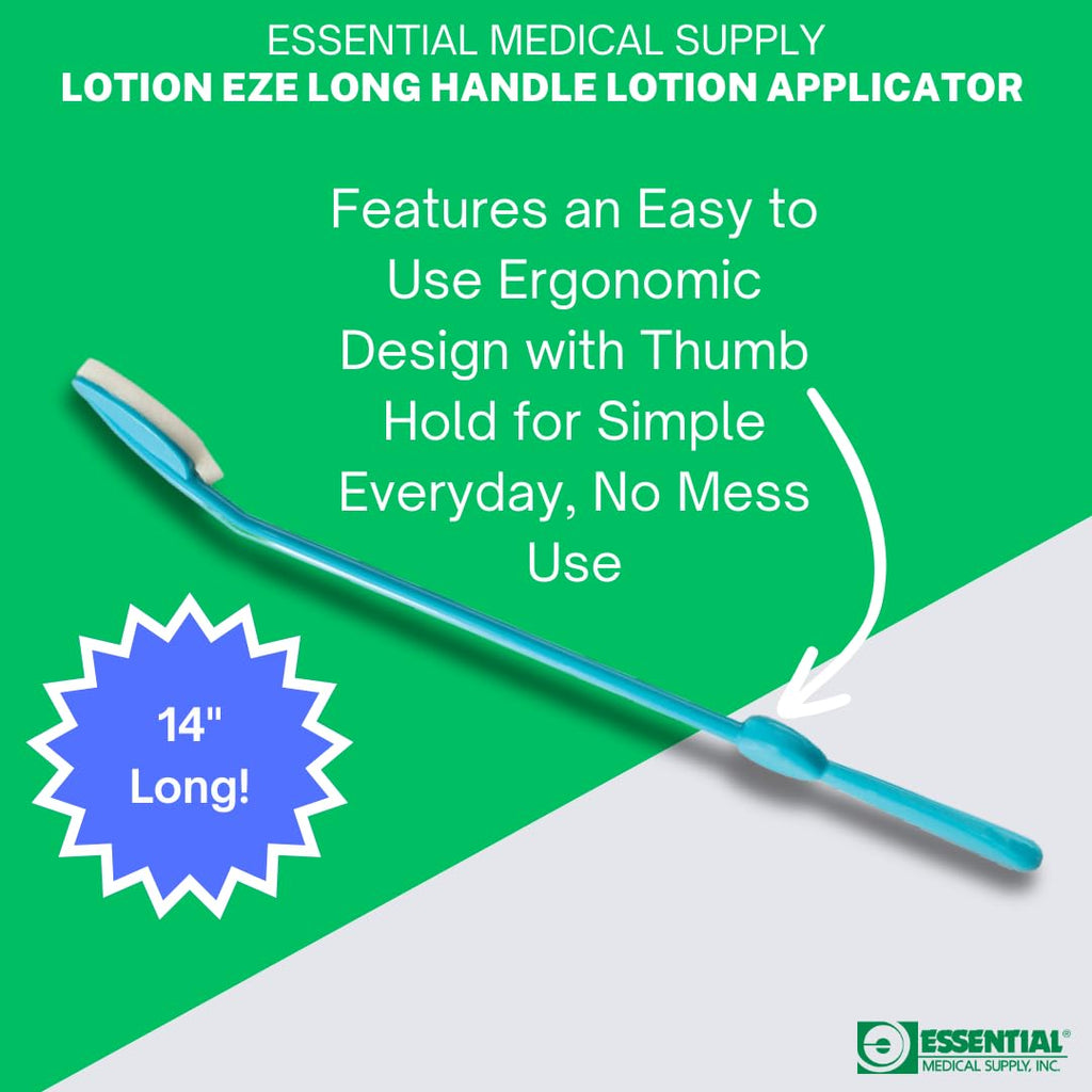 Essential Medical Supply Lotion EZE Long Handle Lotion Applicator with Sponge in a Pack of 2 - Perfect for Applying Sunscreen and Lotion to Back and Hard-to-Reach Areas