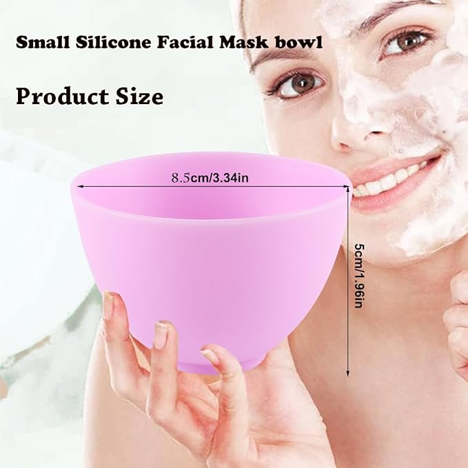 10 Pack Silicone Face Mask Mixing Bowls - Microwave & Freezer Safe, Non-Stick Esthetician Bowls for DIY Skincare, Clay Masks, Hair Color, 3.3-inch Esthetician Supplies (Purple-10Pcs)