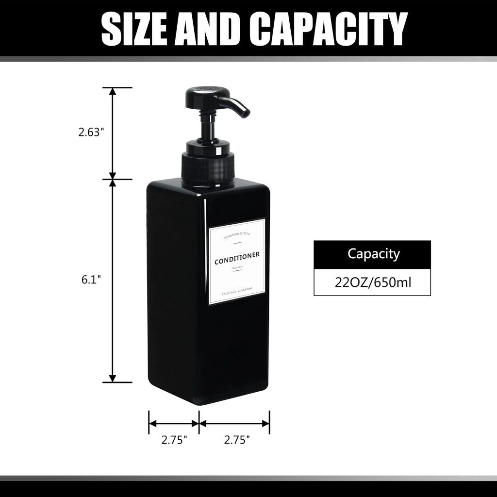 Soap Dispenser, YACEYACE 22oz Set of 3 Empty Hand Soap Dispenser