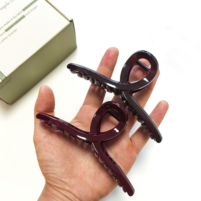 Nalodu 5 Inch Extra Large Claw Clips, 13 cm No Slip Jumbo No Slip XL Hair Clips for Thick Long Curly Hair, Big Hair Claw Clips, 4 Pack