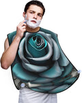 NOUZU Teal Gray Rose Print Beard Bib Apron For Men, Beard Hair Catcher For Men Shaving Trimming,Beard Cape Cloth
