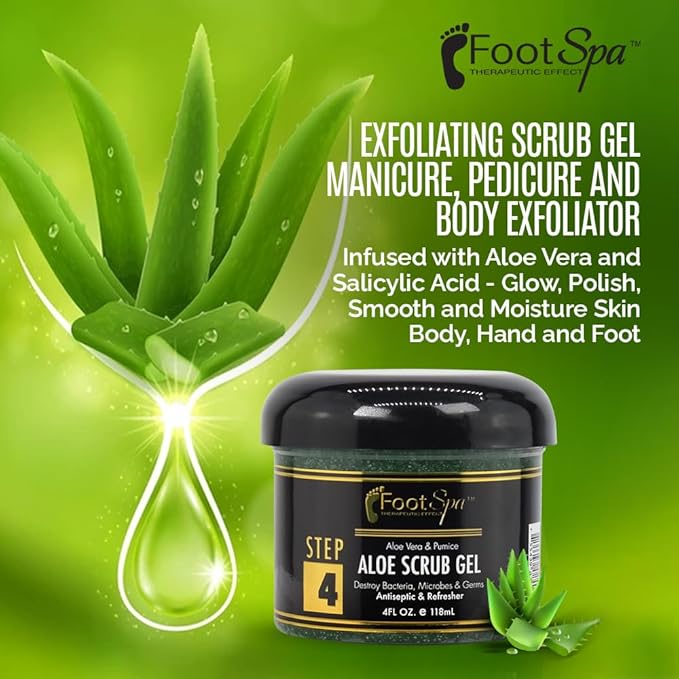 FOOT SPA Callus Remover Exfoliating Scrub Gel – Pumice & Salicylic Acid Dual-Action Formula for Feet, Hands, Elbows & Knees | Sulfate-Free, Cruelty-Free | Salon & At-Home Use | 4 oz